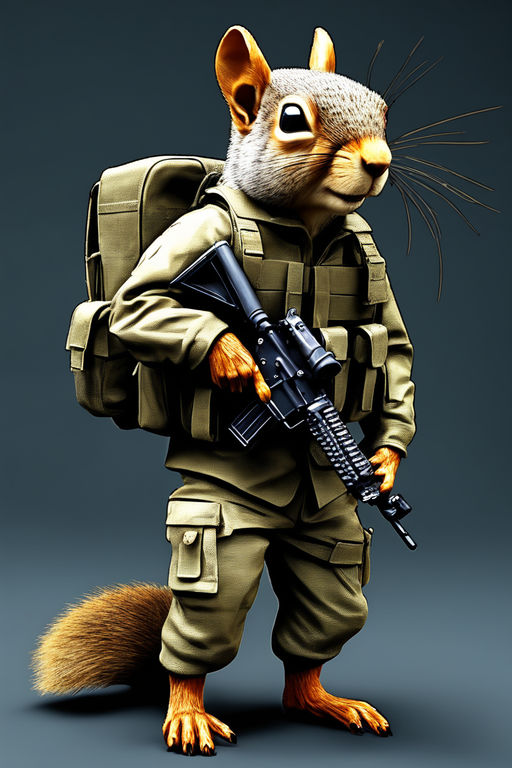 Photo realist commando soldier squirrel by juan carlos mejias - Playground