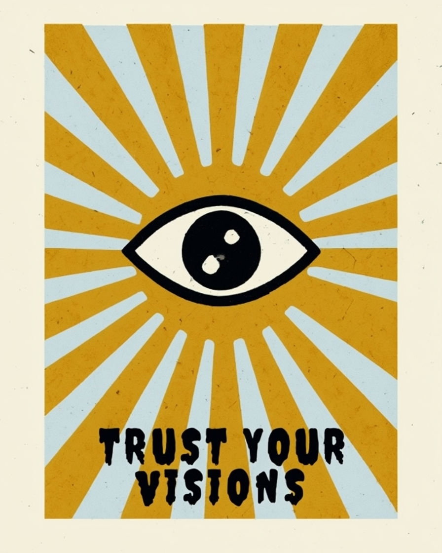 Vintage Eye Symbol with Motivational Text Poster
