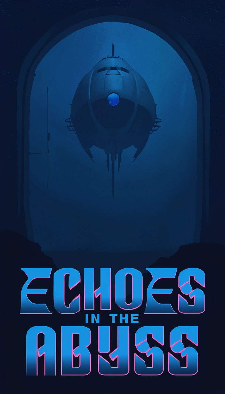 Eerie Underwater Echoes in the Abyss Futuristic Poster - Playground