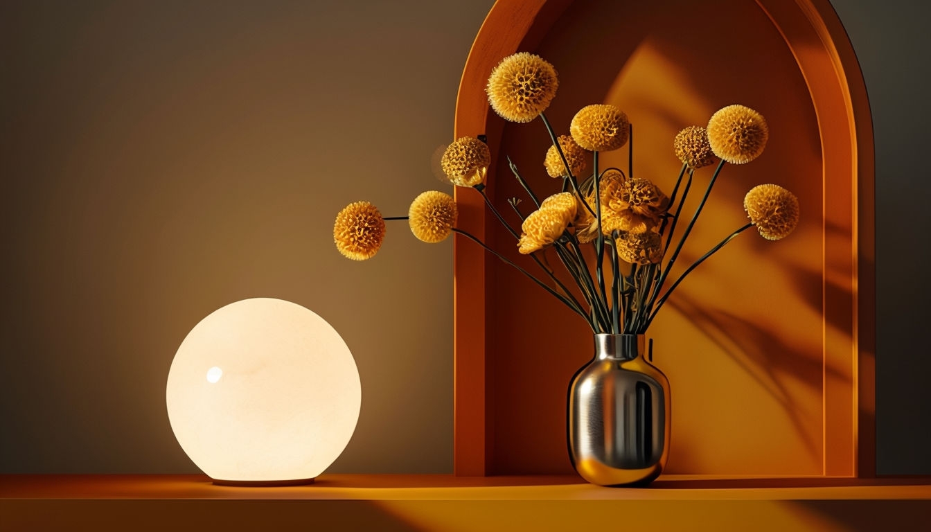 Serene Minimalist Still Life with Warm Lighting Virtual Background