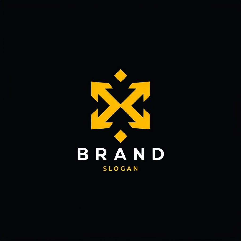 Modern Minimalist Black and Yellow Brand Logo Design