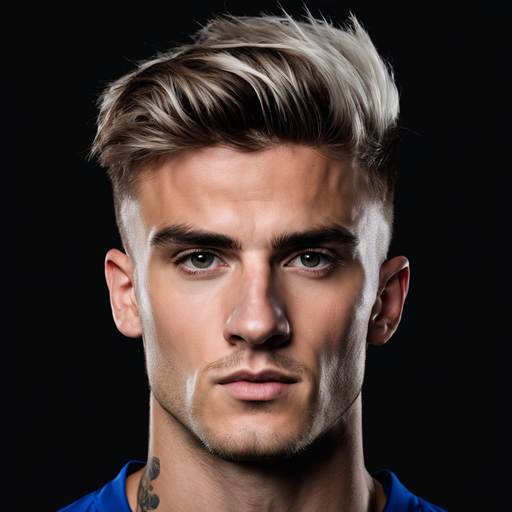 24 year old English soccer player with cool wavy messy fancy… by
