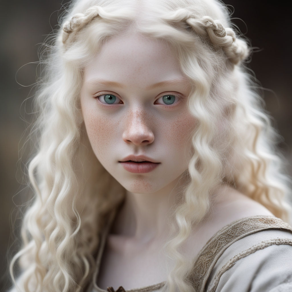 a female albino teen