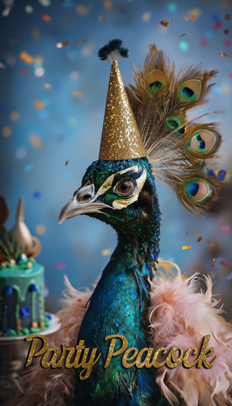 Party Peacock Poster