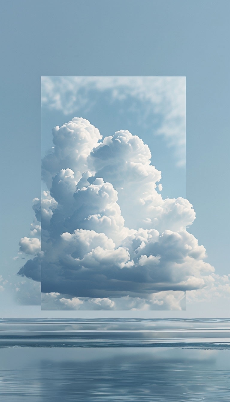 Dreamy Abstract Cloud Formation with Calm Water Reflection Mobile Wallpaper