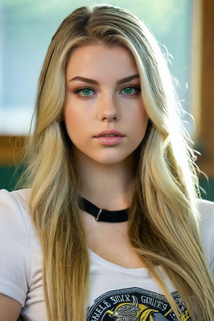 Blonde green eyes