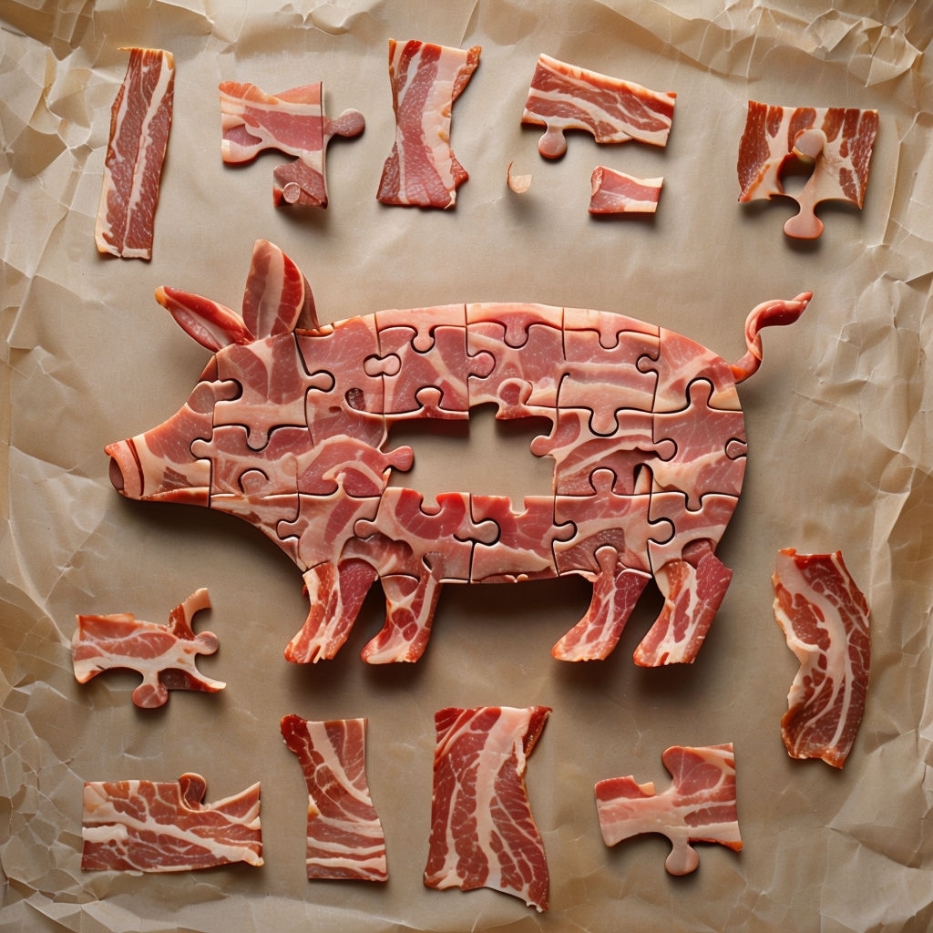 Creative Bacon Puzzle Pig Silhouette Photography Art