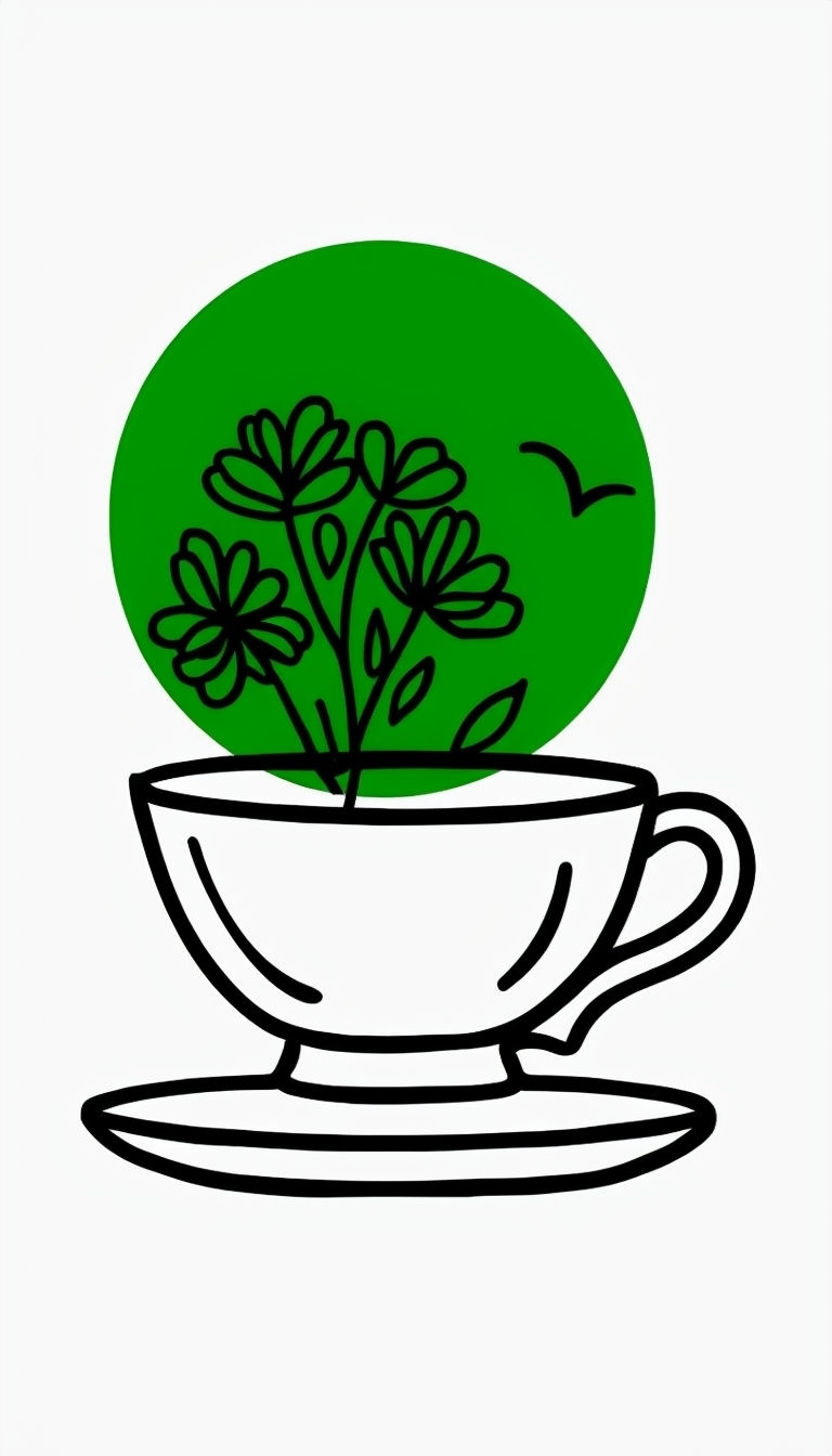 Minimalist Black and White Line Art with Green Highlights Mobile Wallpaper