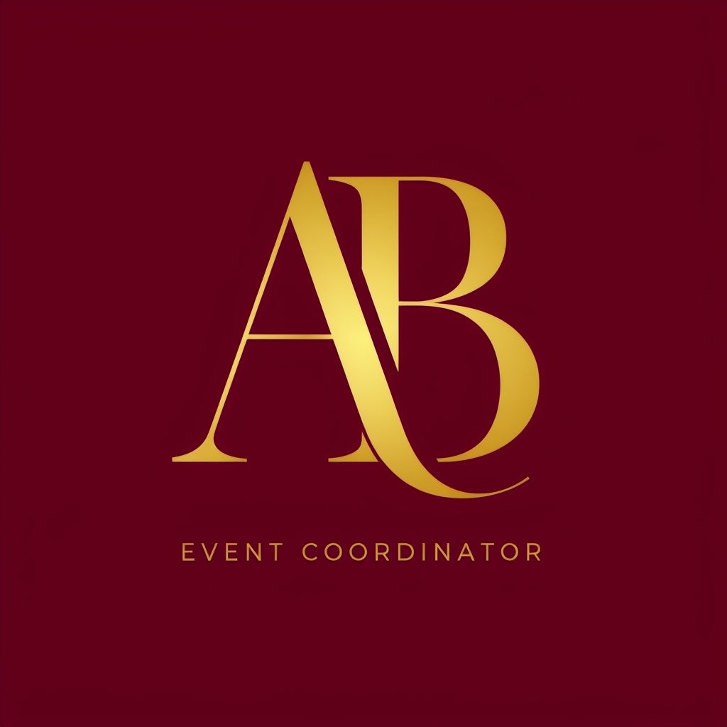 Elegant AB Monogram Design with Event Coordinator Text Monogram