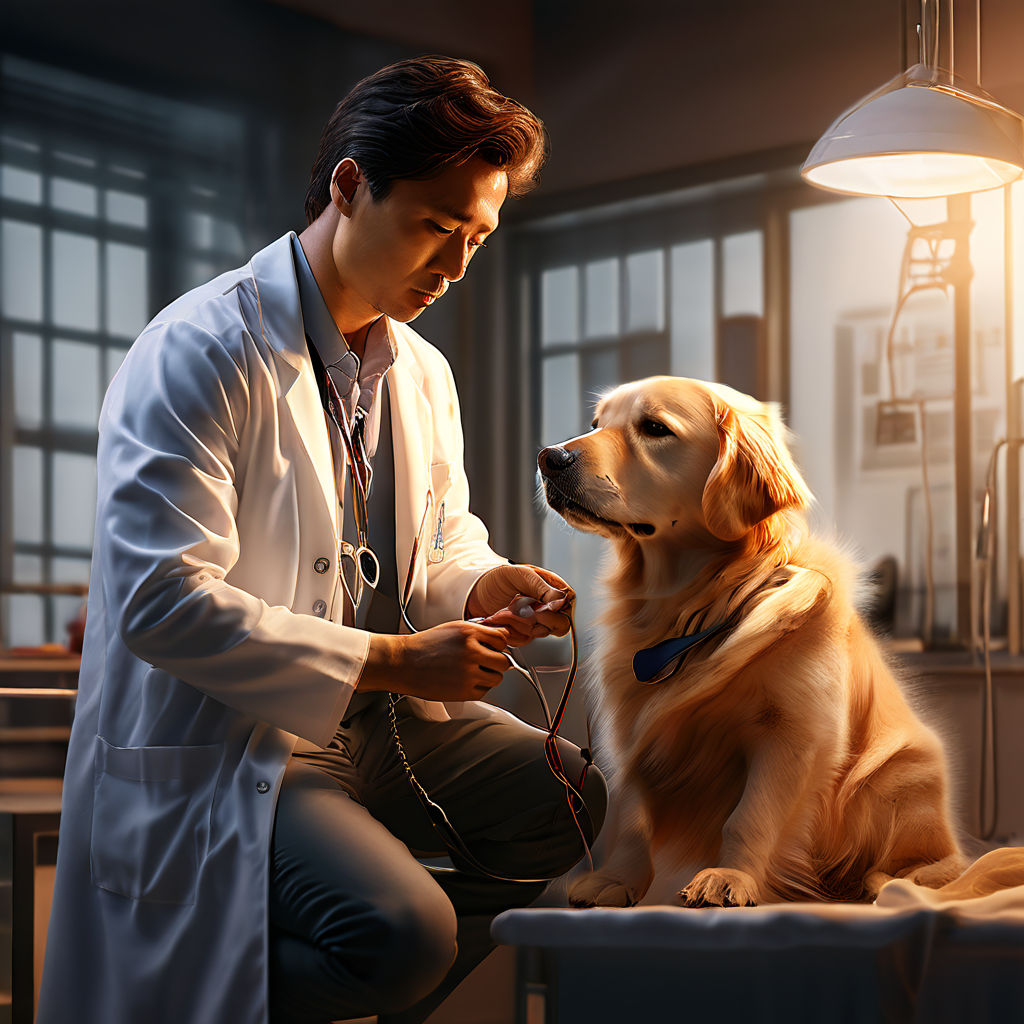 Korean male veterinarian in white lab coat by 김도진 Playground