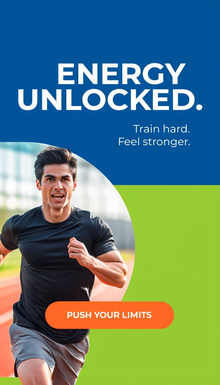 Dynamic Energy Unlocked Athletic Advertisement Design Ads