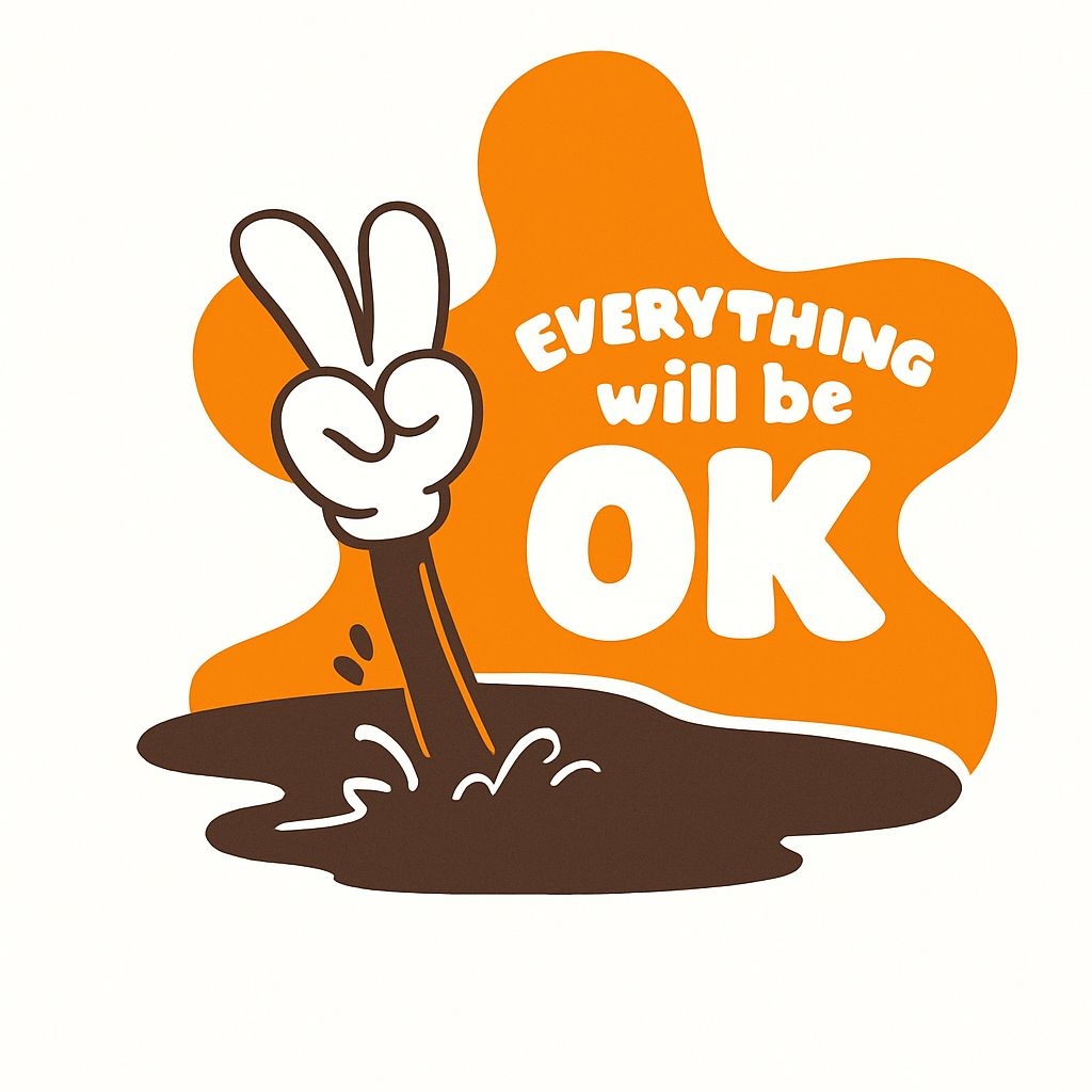 Playful Cartoon Hand Peace Sign with Uplifting Message Sticker