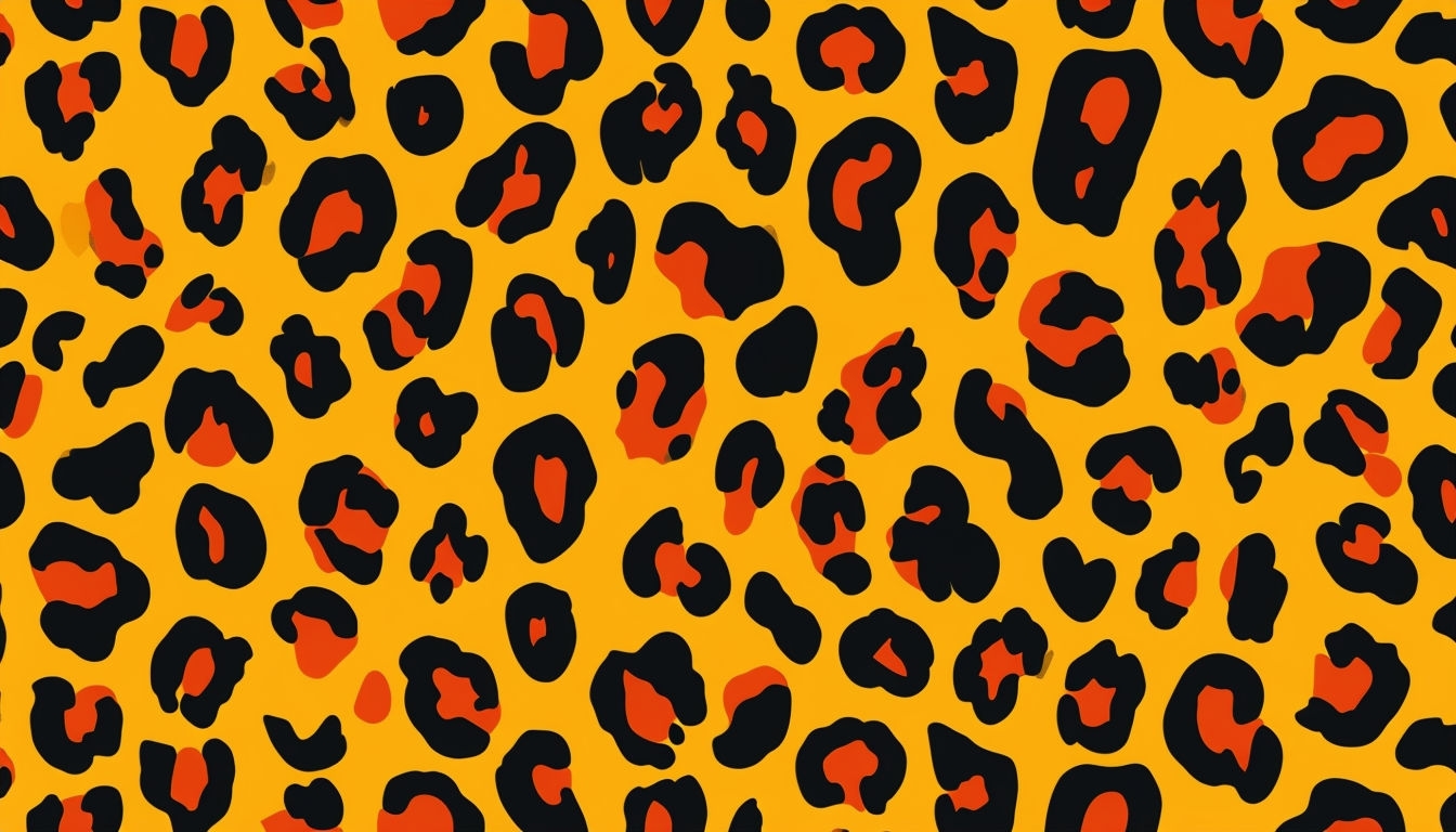 Vibrant Golden Leopard Print Abstract Background Design Virtual Backgrounds