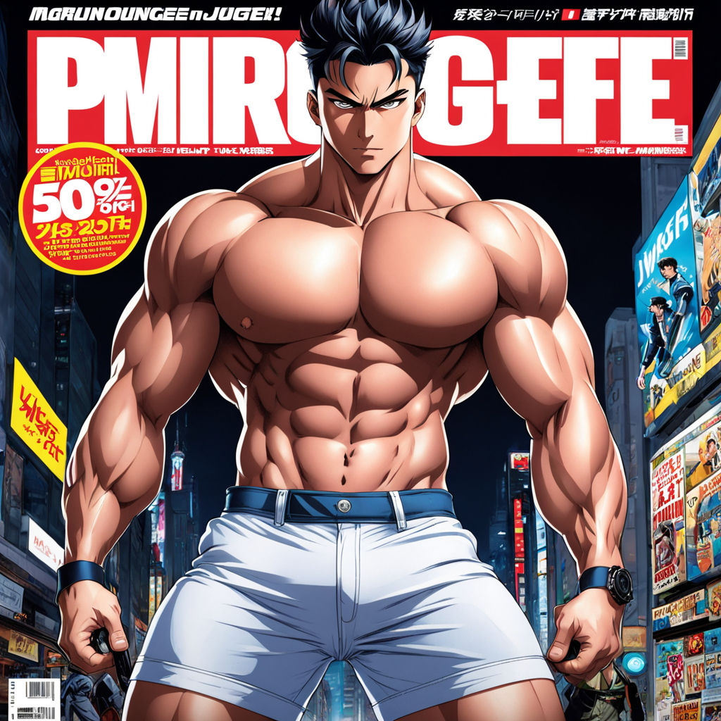 Manga style muscular man