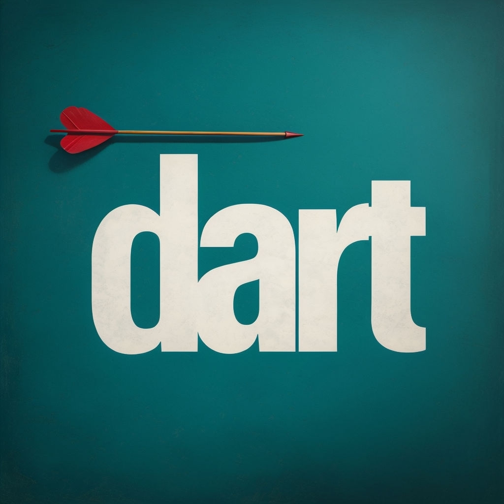 Minimalist Teal Dart Artwork with Heart-Shaped Arrow Cover Art for Spotify Album Cover
