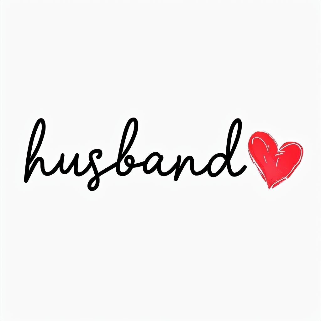 Elegant Cursive Husband Design with Heart Accent Mug