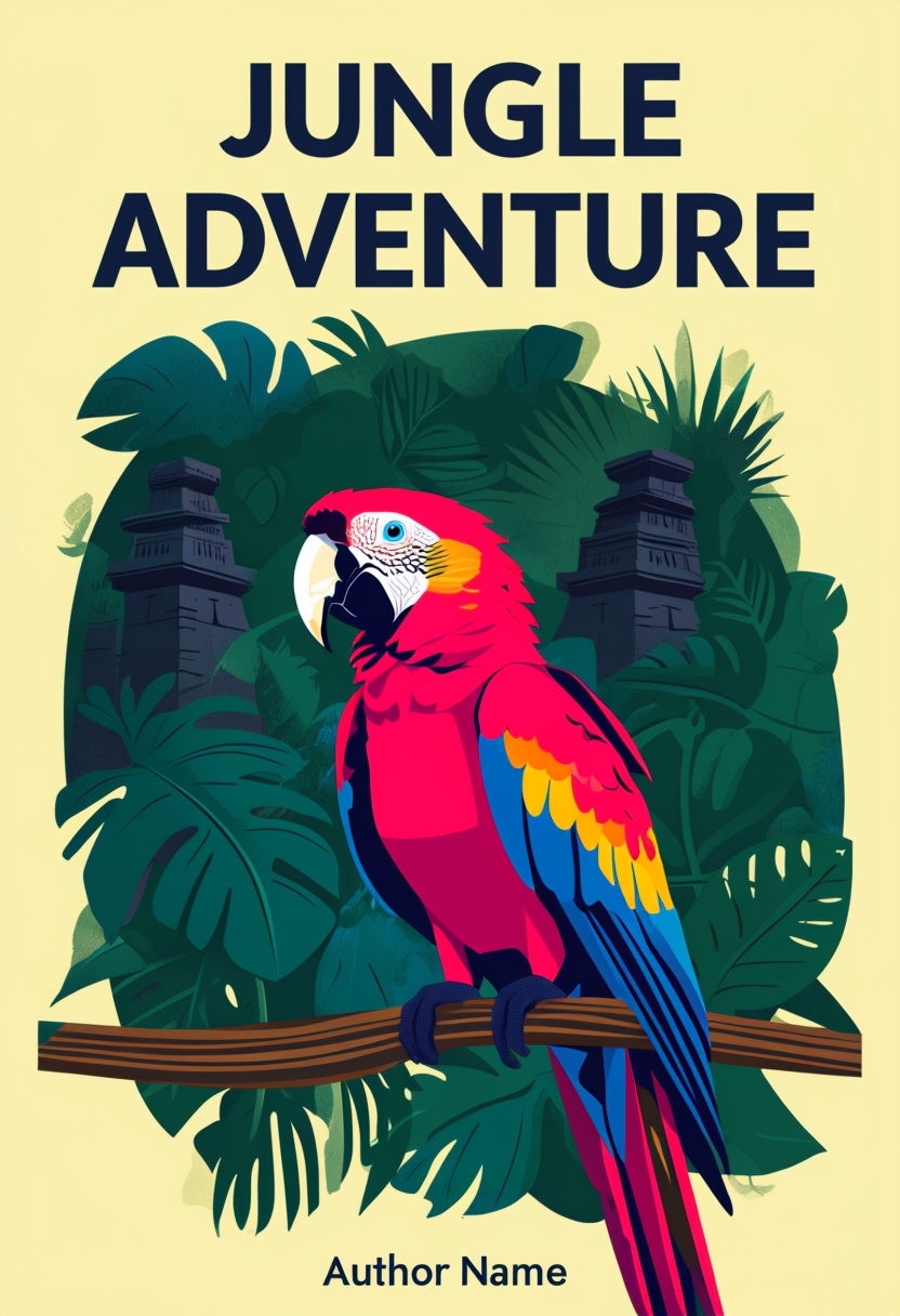 Vibrant Jungle Adventure with Scarlet Macaw EBook Cover