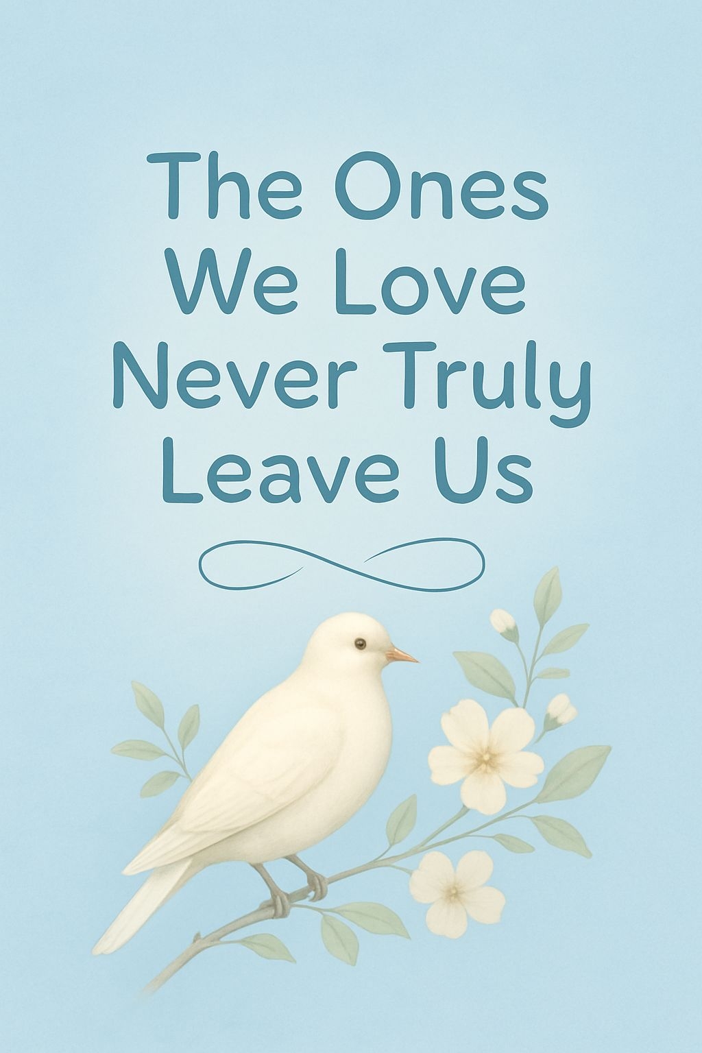 Serene White Dove and Floral Illustration with Inspirational Quote Card