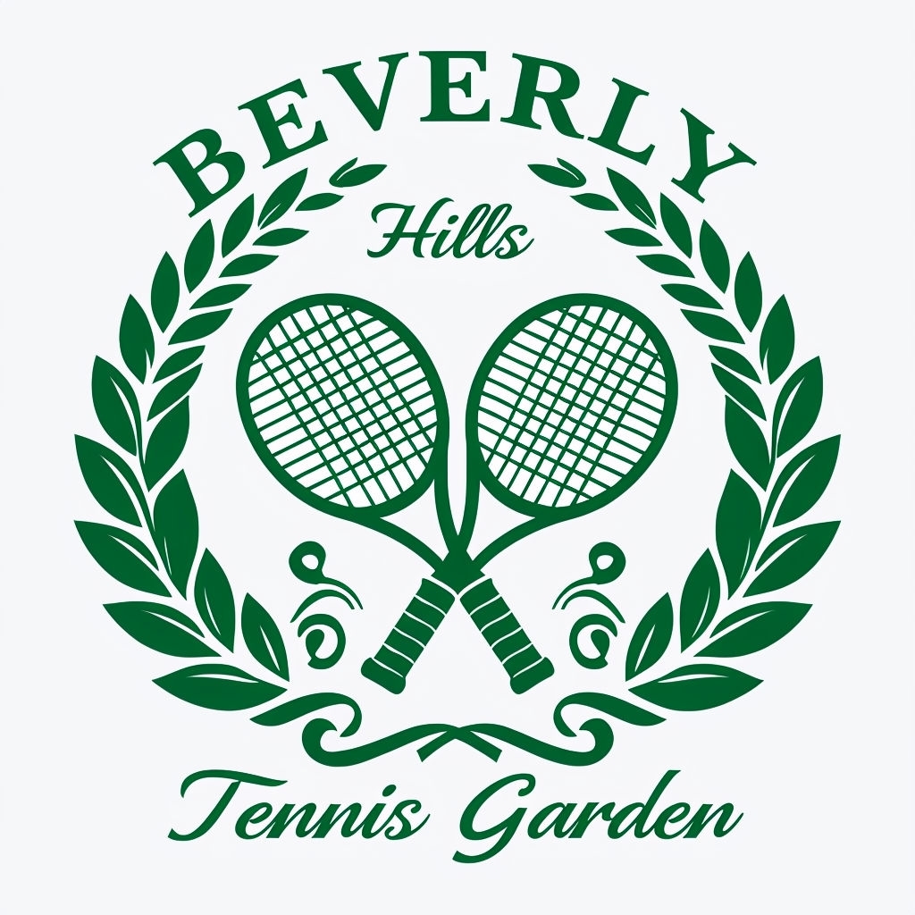 Elegant Beverly Hills Tennis Garden Logo T-Shirt