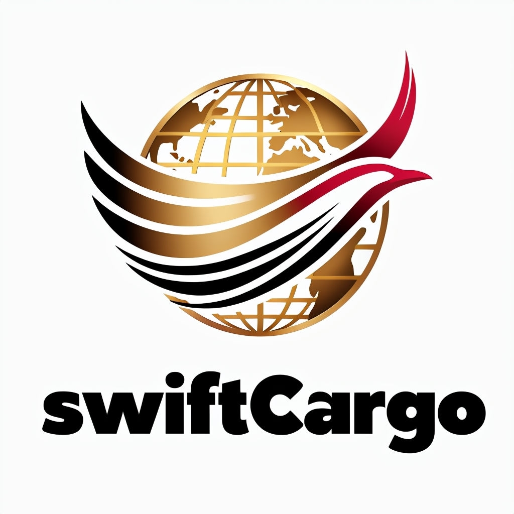 Modern Gold Globe and Bird Logo Design for SwiftCargo