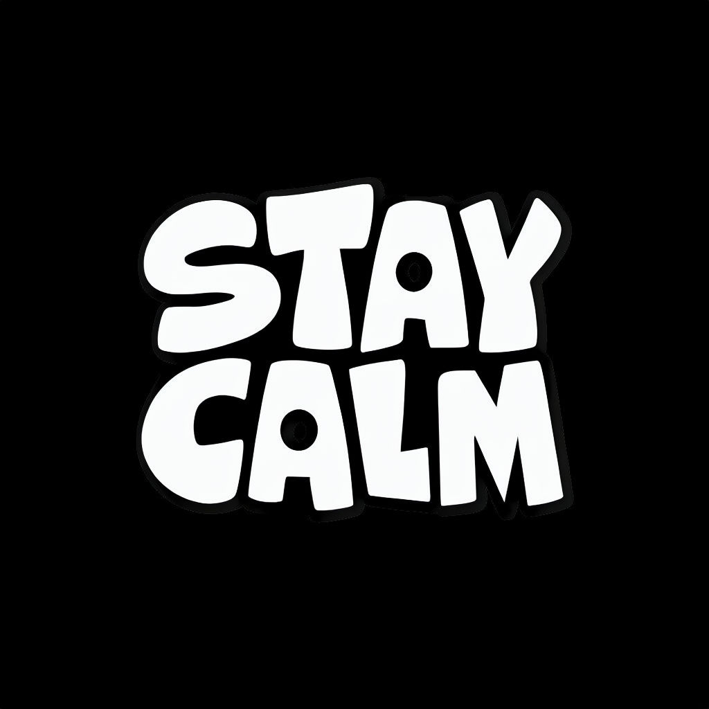 Stay Calm Playful Typography Art T-Shirt