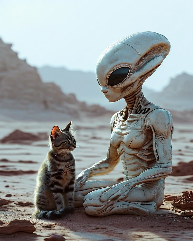 Alien being with a cat-head by Ralf-Laurent Aphex - Playground