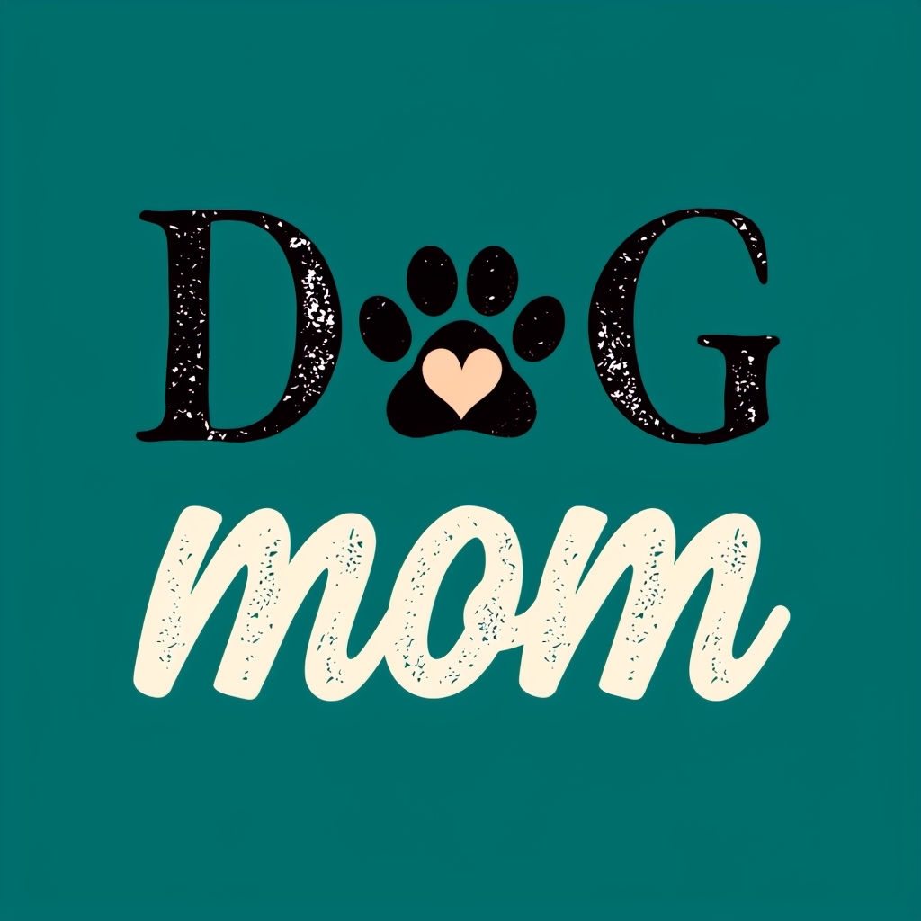 DG Paw Print Dog Mom Minimalist Graphic Design Sticker