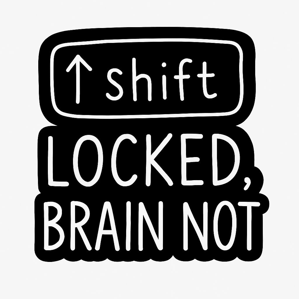 Minimalist Black and White Shift Key Command Sticker