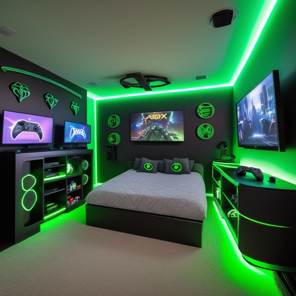 Xboxthemed bedroom by Dan Playground