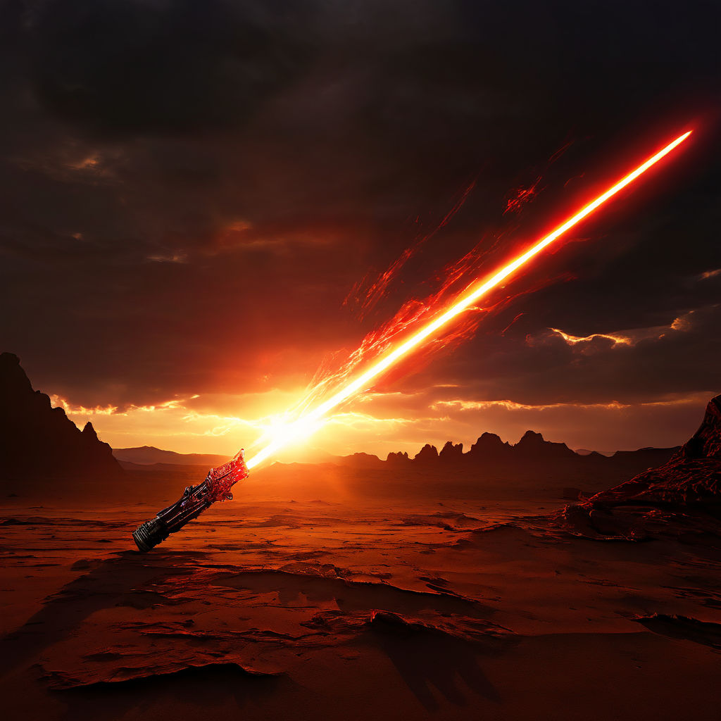 Sun fights with dark desert laser sword by Isabell Bablitschko - Playground