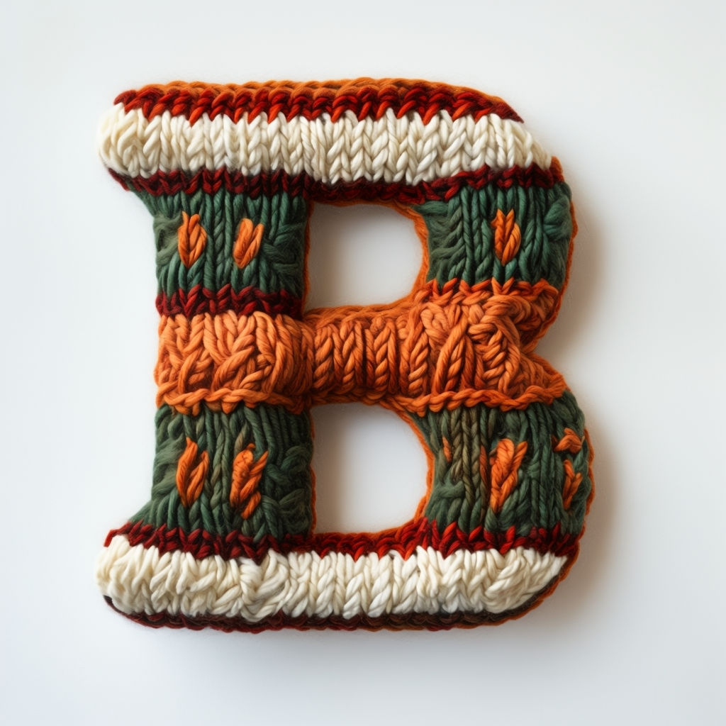 Cozy Knitted Letter B Monogram Design