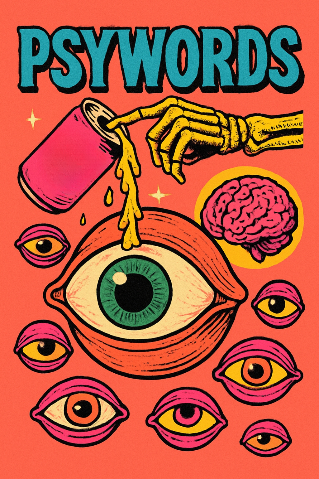 Psychedelic Pop Art Eye Illustration with Bold Colors T-shirt