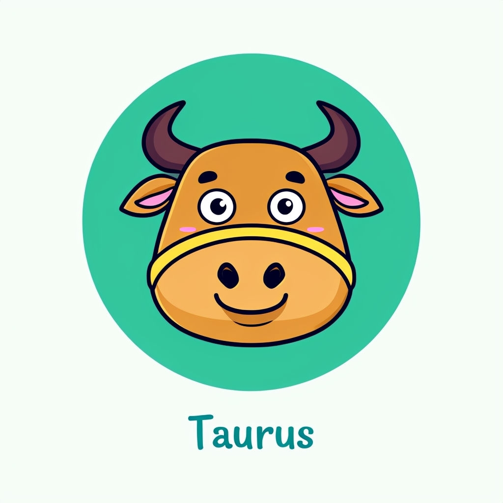 Playful Taurus Bull Face Cartoon Illustration Mug