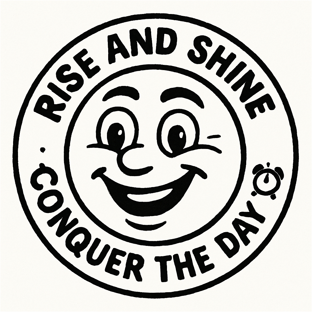 Motivational Smiling Face Rise and Shine Quote Sticker