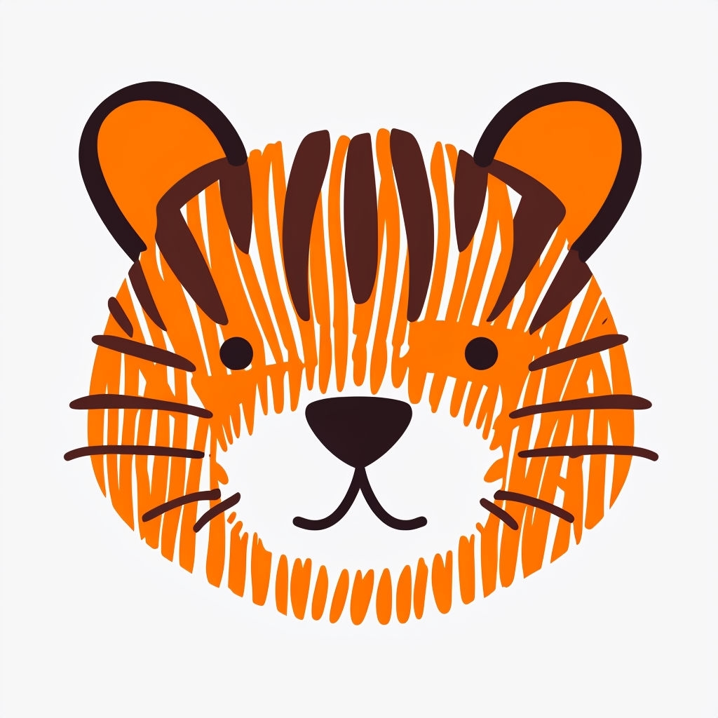 Cute Childlike Tiger Face Illustration for Kids Mug