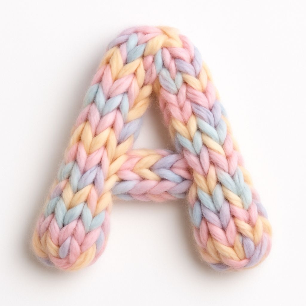 Pastel Braided Letter A Close-Up Photograph Monogram
