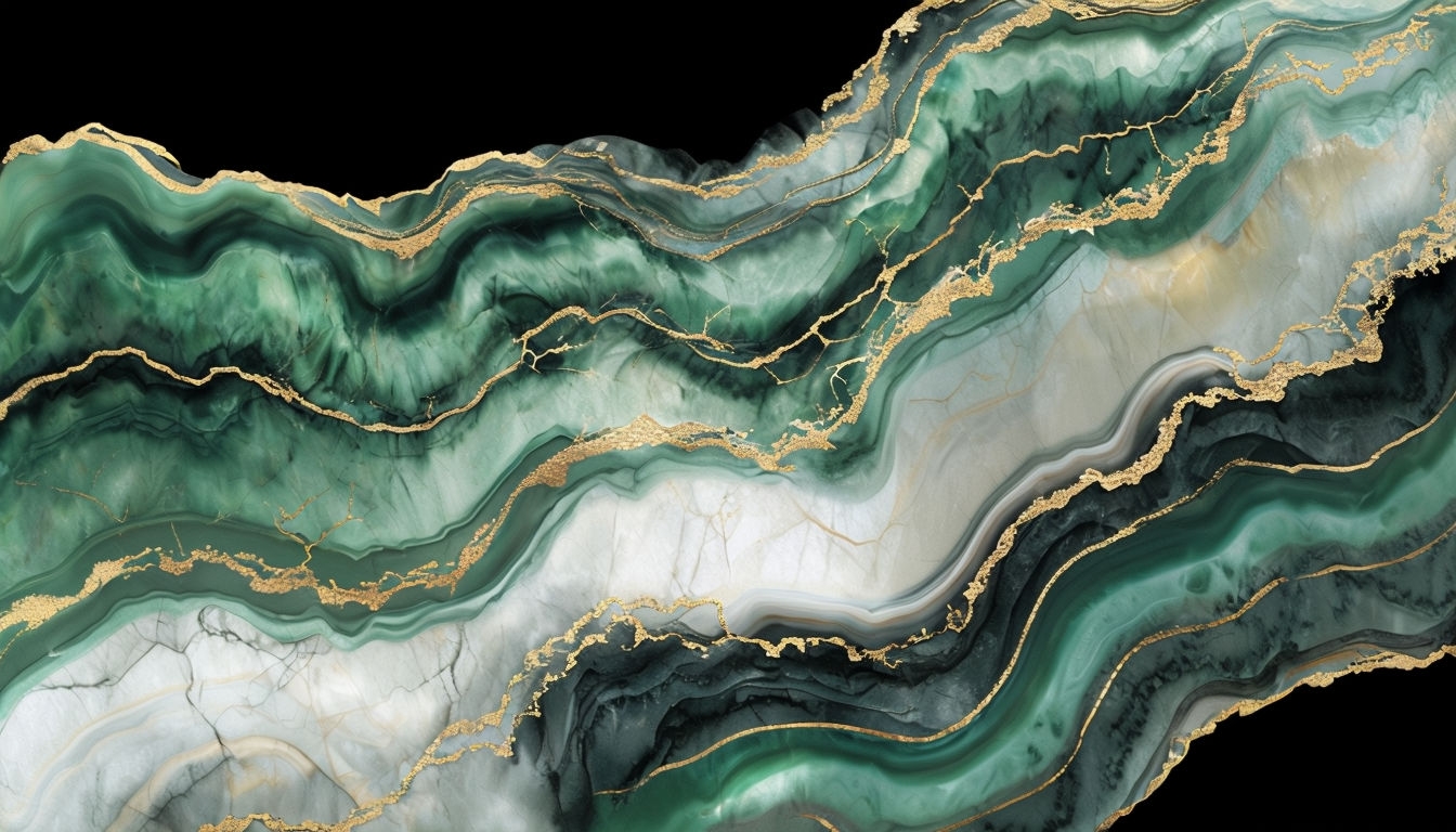 Luxurious Abstract Marble Stone Layers with Gold Accents Background