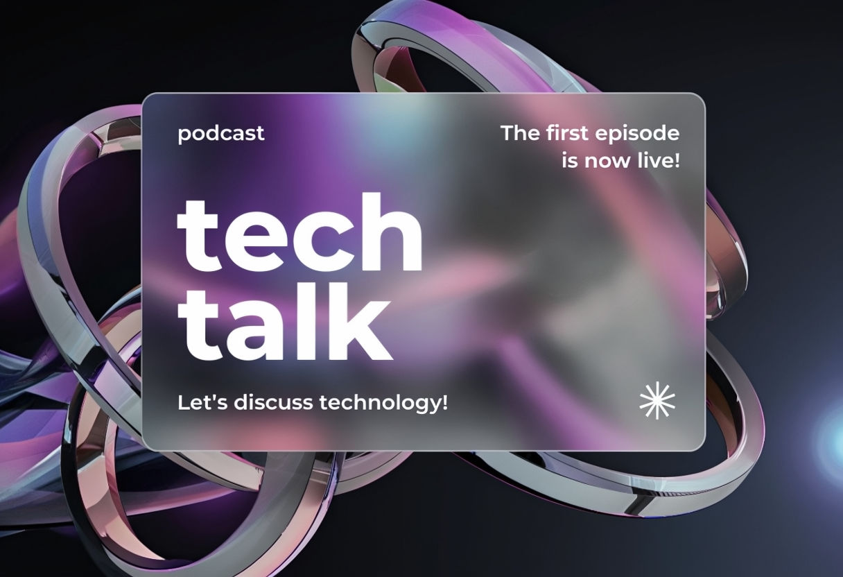 Modern Tech Talk Podcast Promotion Graphic Art