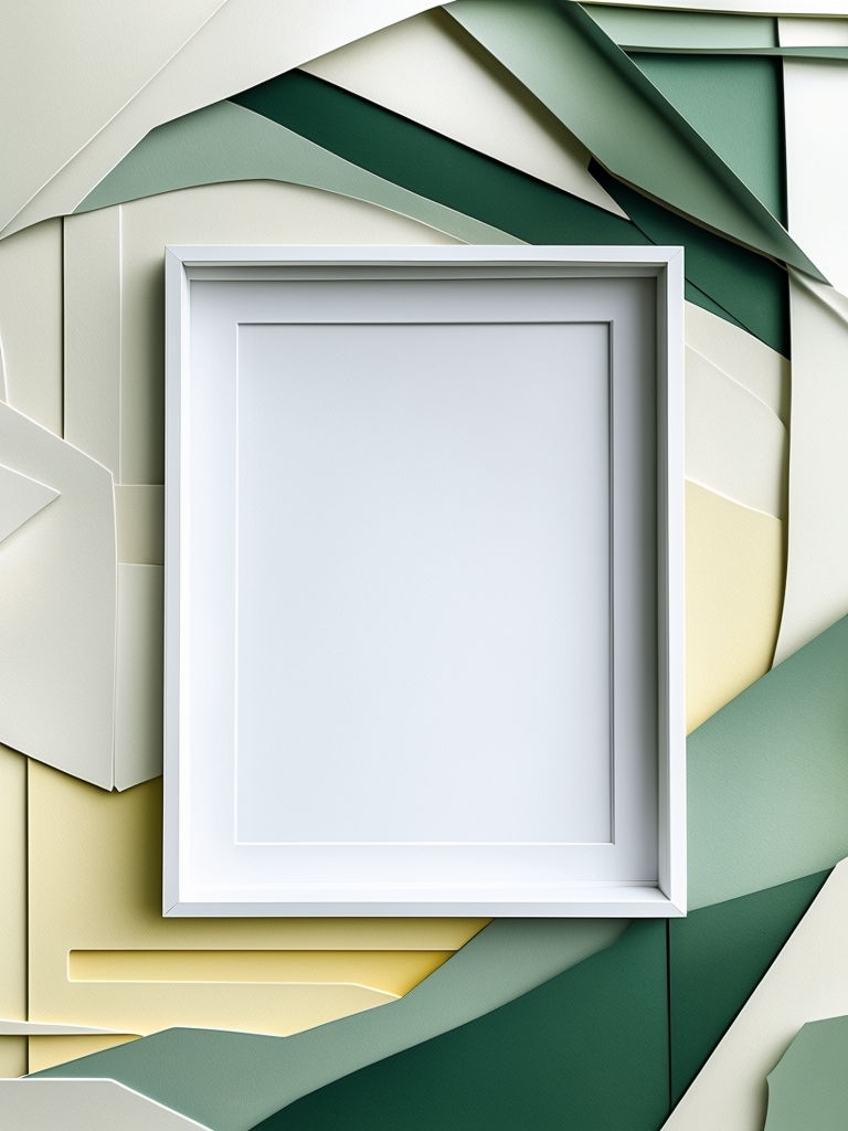 Abstract Layered Paper Cutout Frame Mockup Design