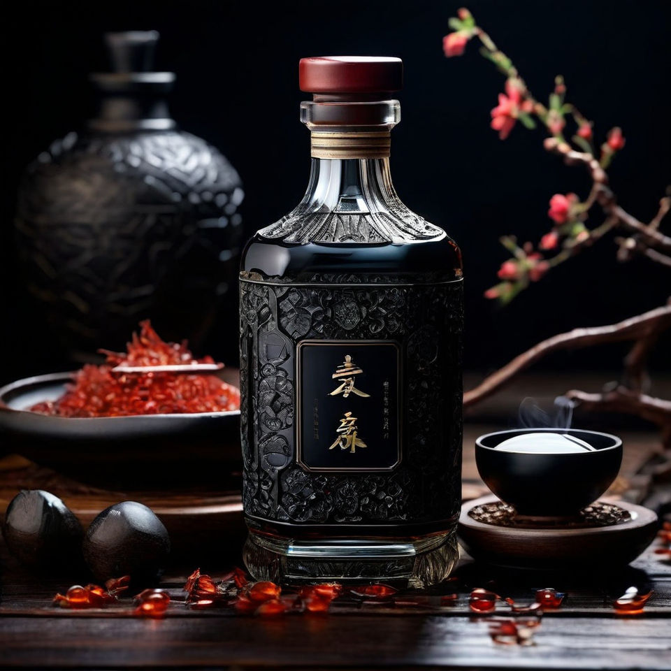 Chinese Baijiu bottle labeled Dayan Black by 张路通 - Playground