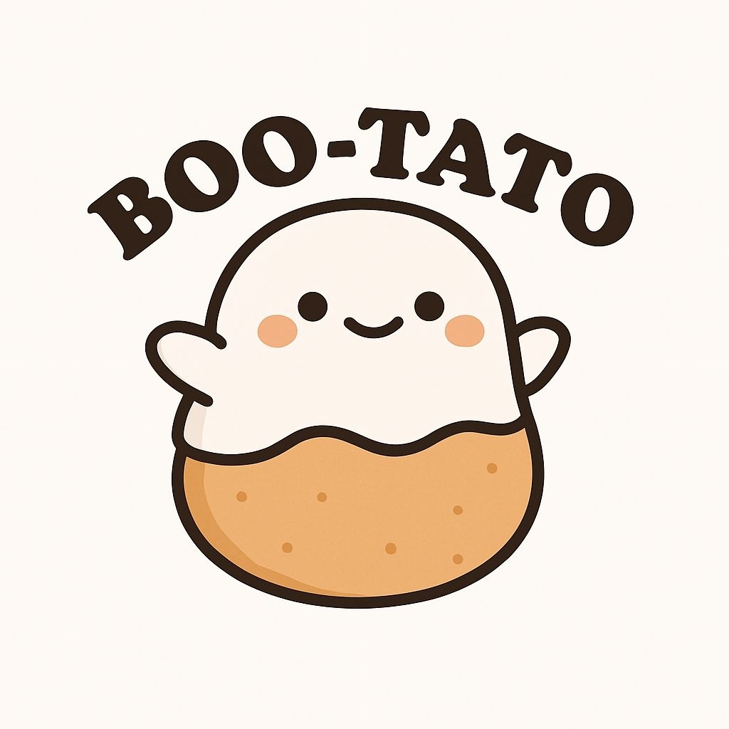 Cute Cartoon Boo-Tato Ghost Character Halloween Sticker