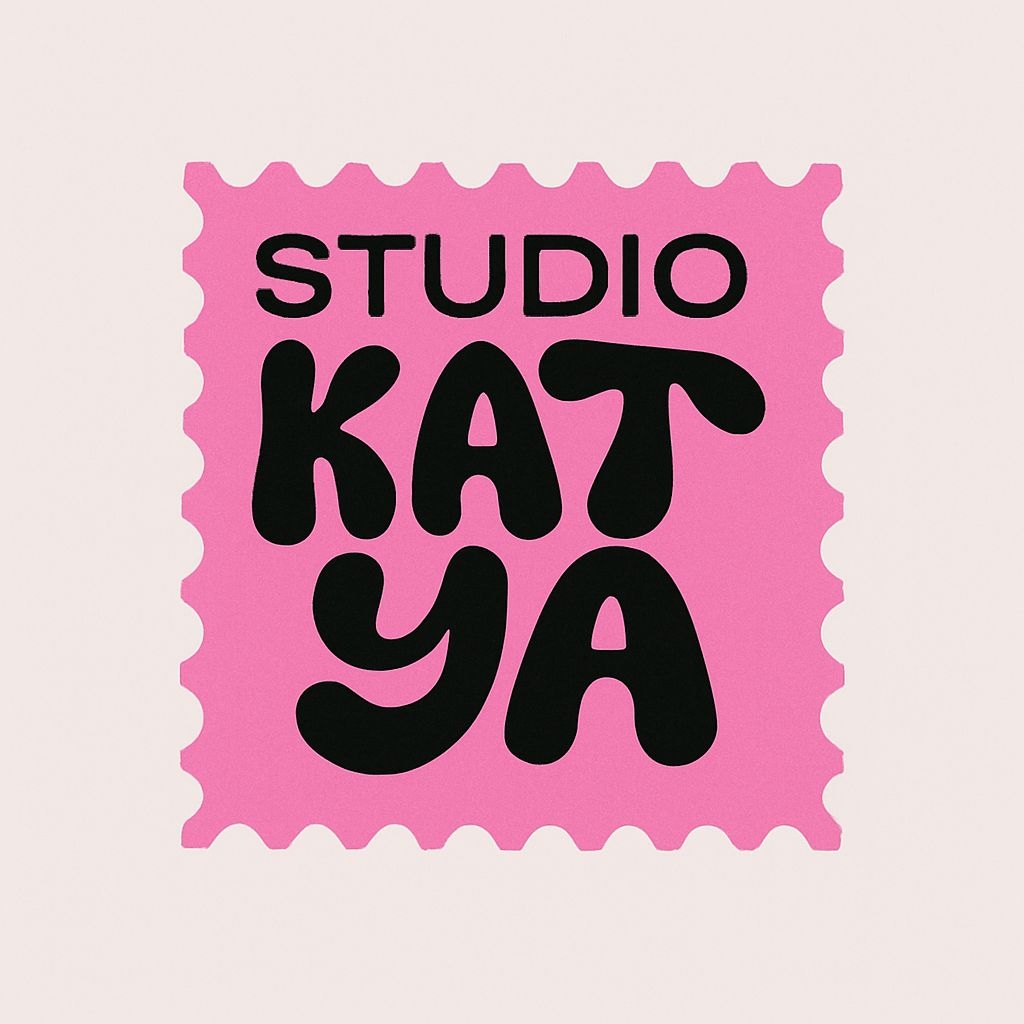Bold Pink Studio Kat Ya Logo Design with Playful Typography