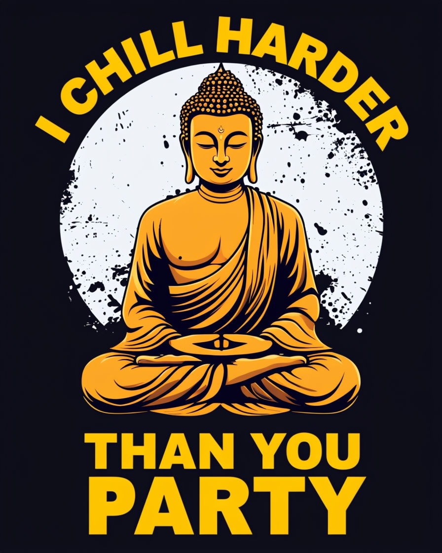 Buddha Meditation Graphic Design Humor T-Shirt