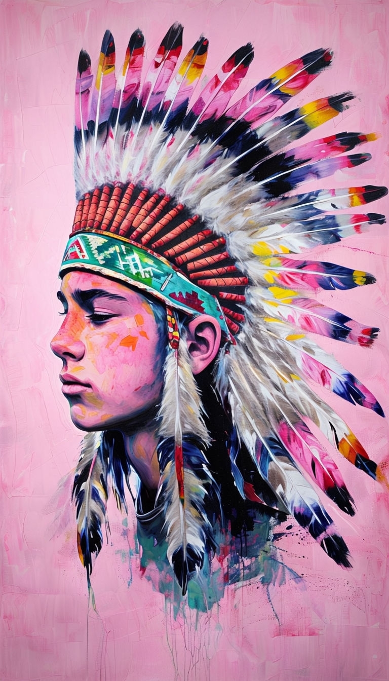 Vibrant Native American Headdress Abstract Art Phone Case Cover