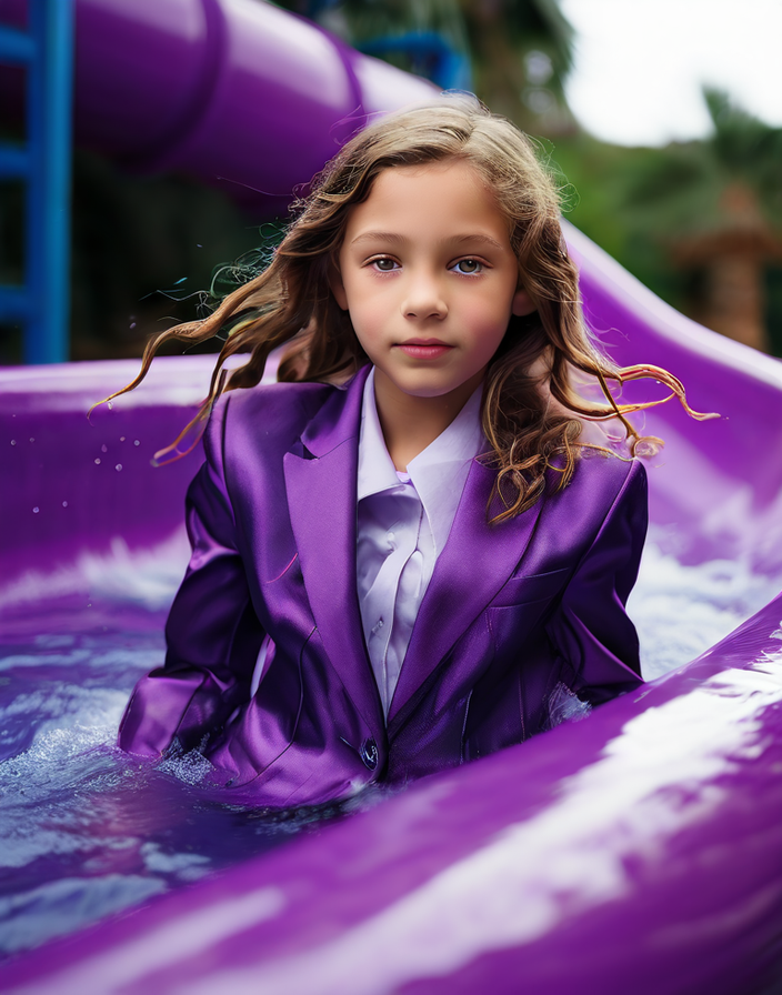 12 Yo Girl In A Soaked Fancy Purple Silk Business Suit Slidi By 