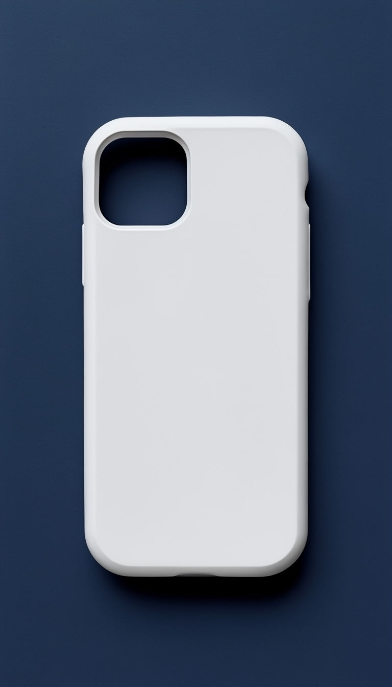 Minimalist White Phone Case Product Photography Mockup