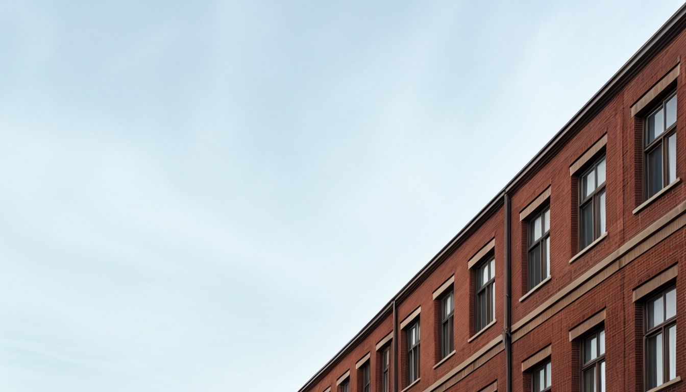 Traditional Brick Building Against Clear Sky Virtual Background