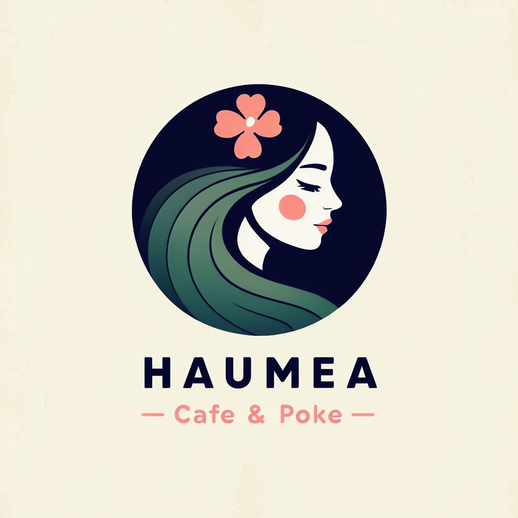 Modern Minimalist Woman Logo Design for Haumea Cafe & Poke Logo