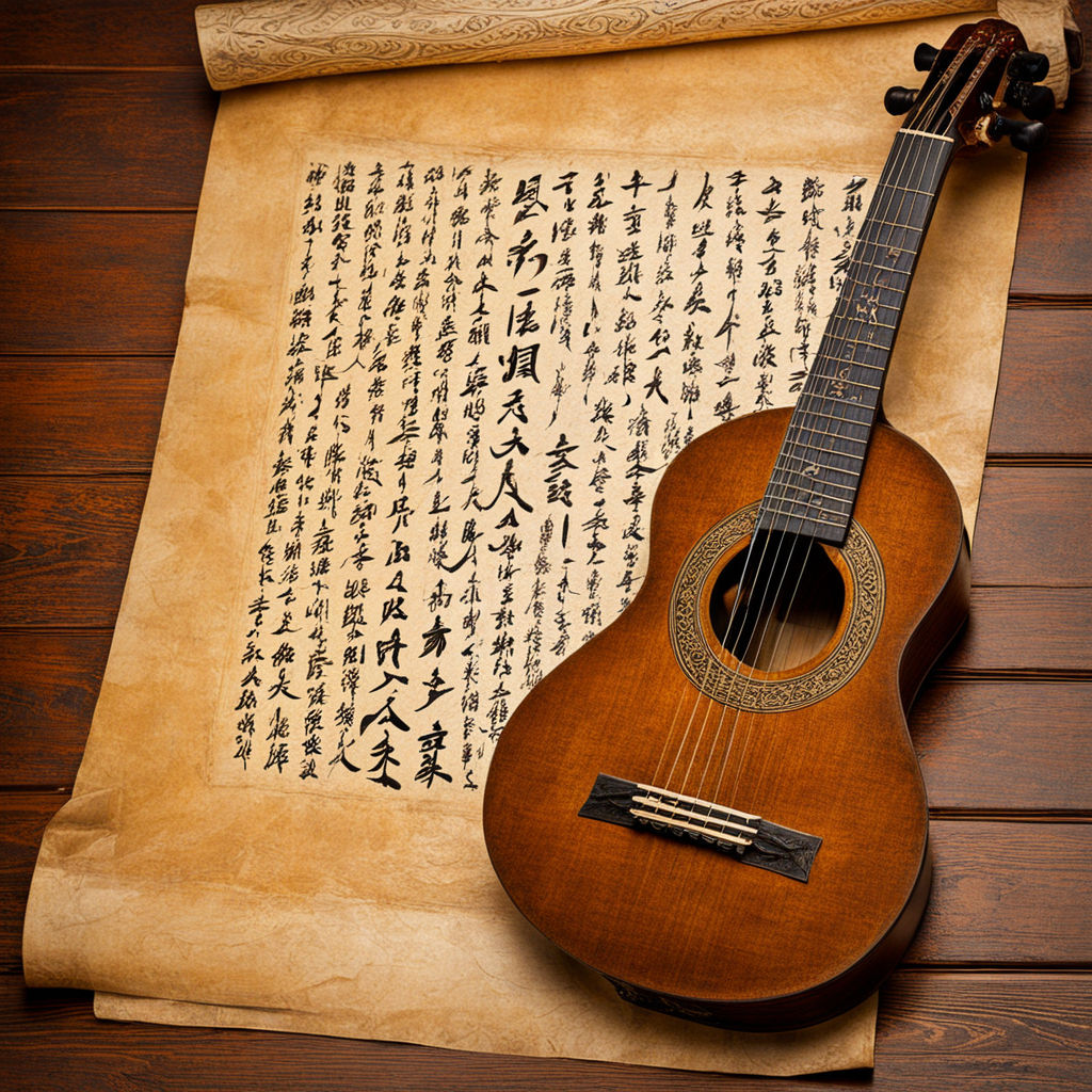 Chinese pipa resting against an ancient scroll by MY GOD is JESUS is my ...