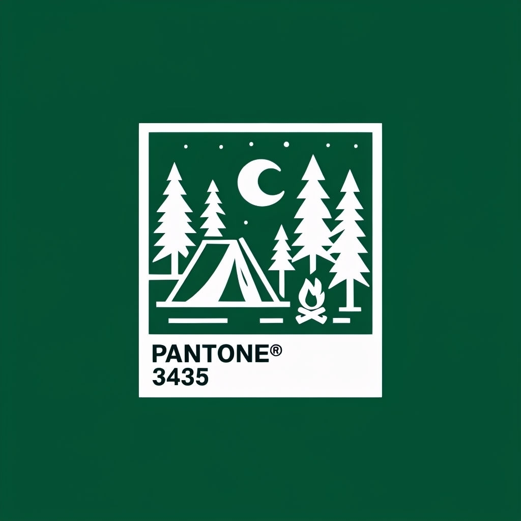 Minimalist White Camping Scene with Trees and Moon T-shirt